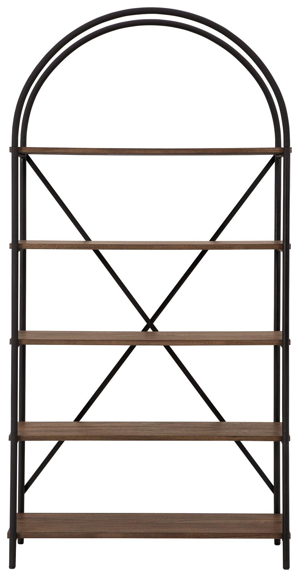 Galtbury Brown/Black Bookcase - Ella Furniture