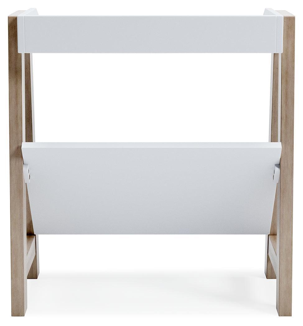 Blariden White/tan Small Bookcase - Ella Furniture