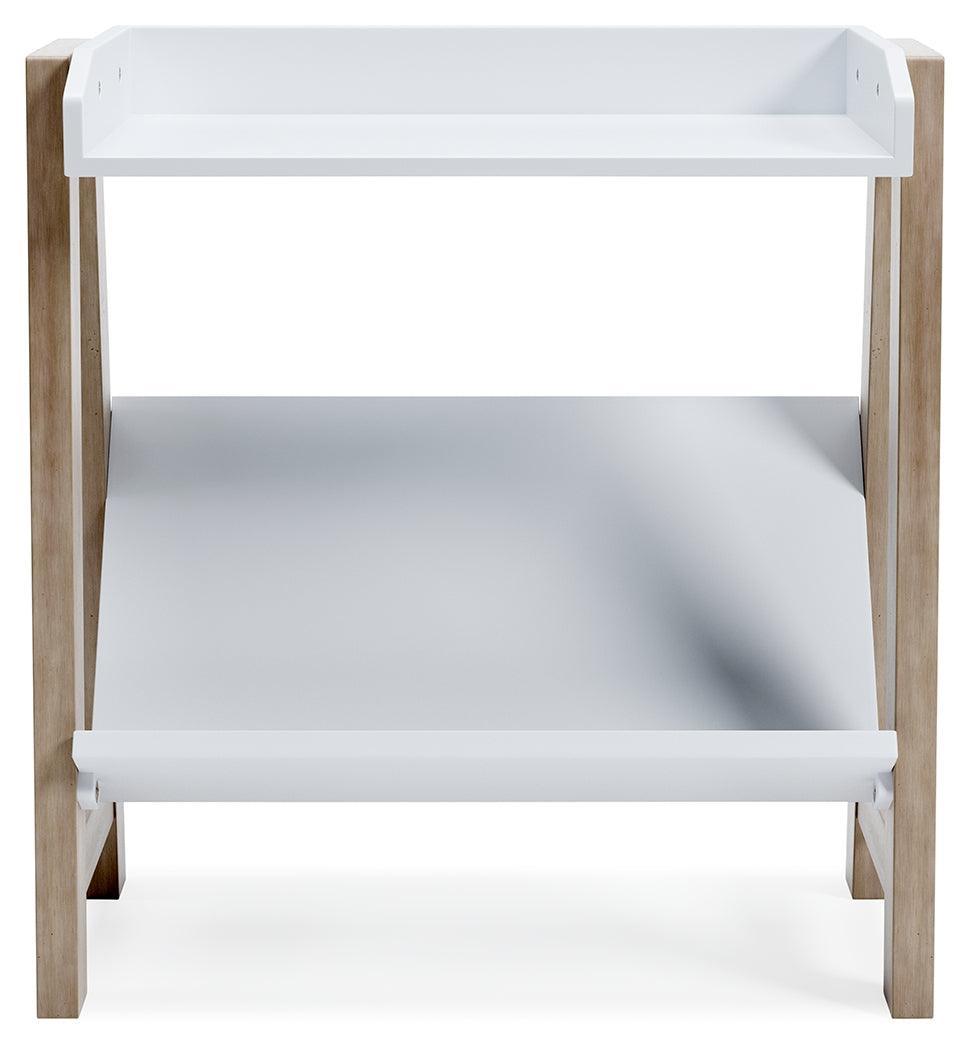 Blariden White/tan Small Bookcase - Ella Furniture