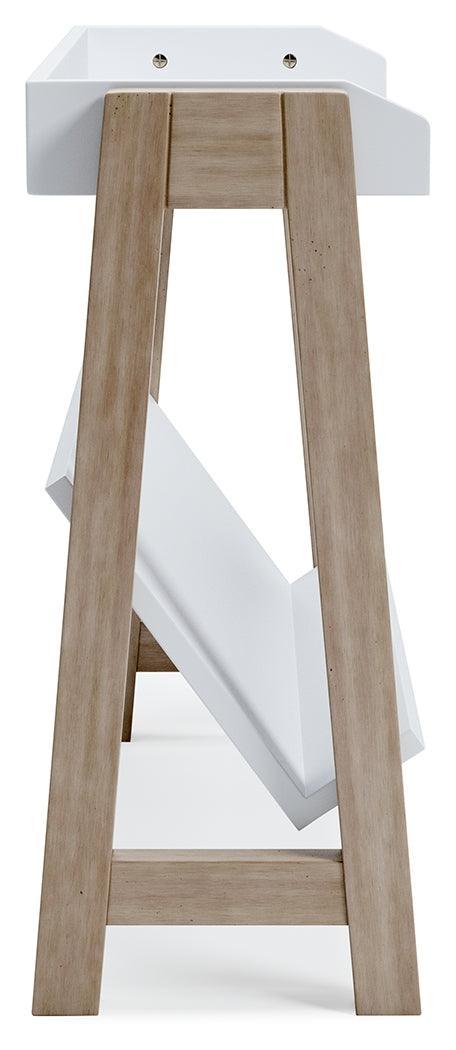 Blariden White/tan Small Bookcase - Ella Furniture