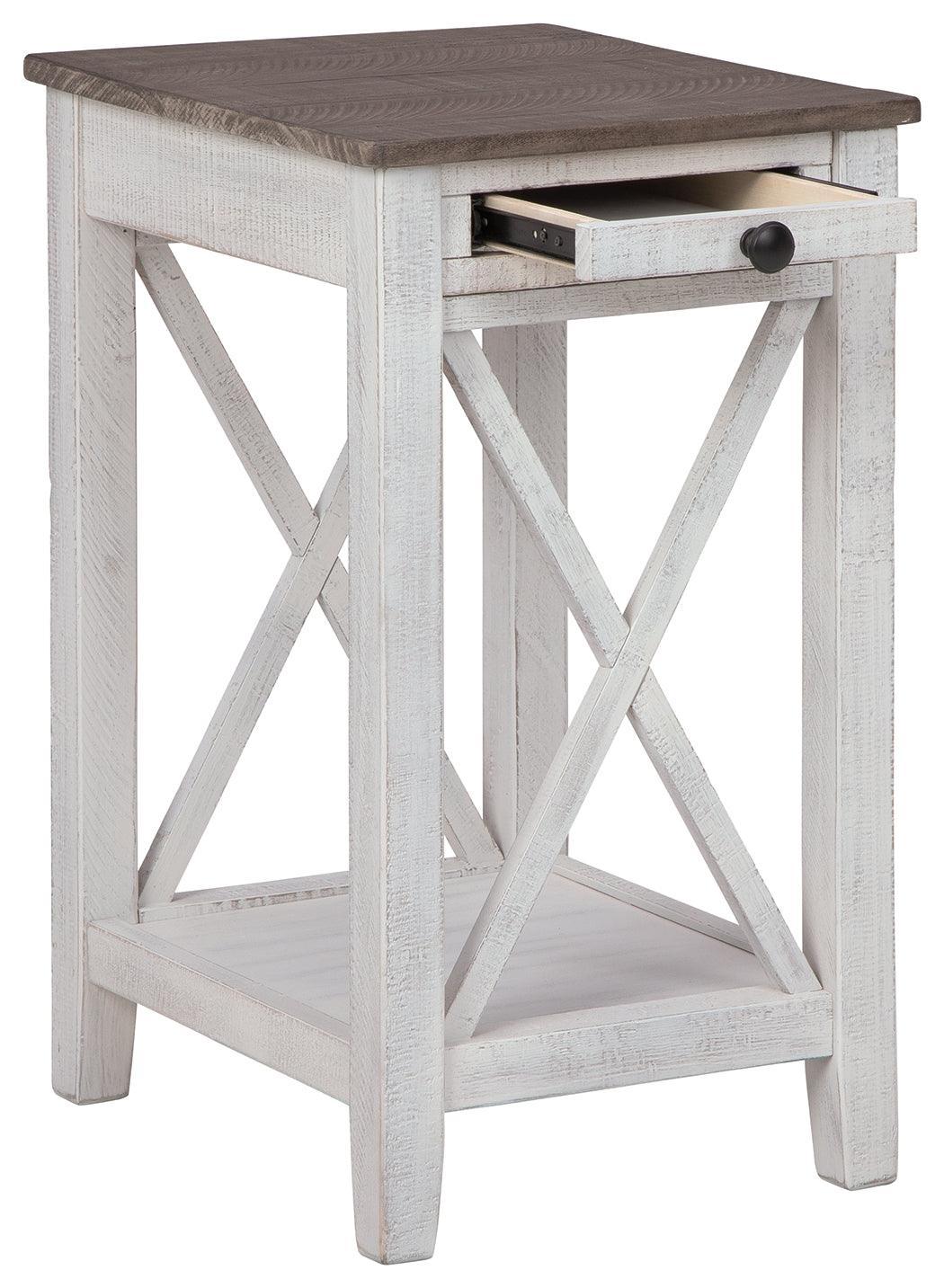 Adalane White/Gray Accent Table - Ella Furniture