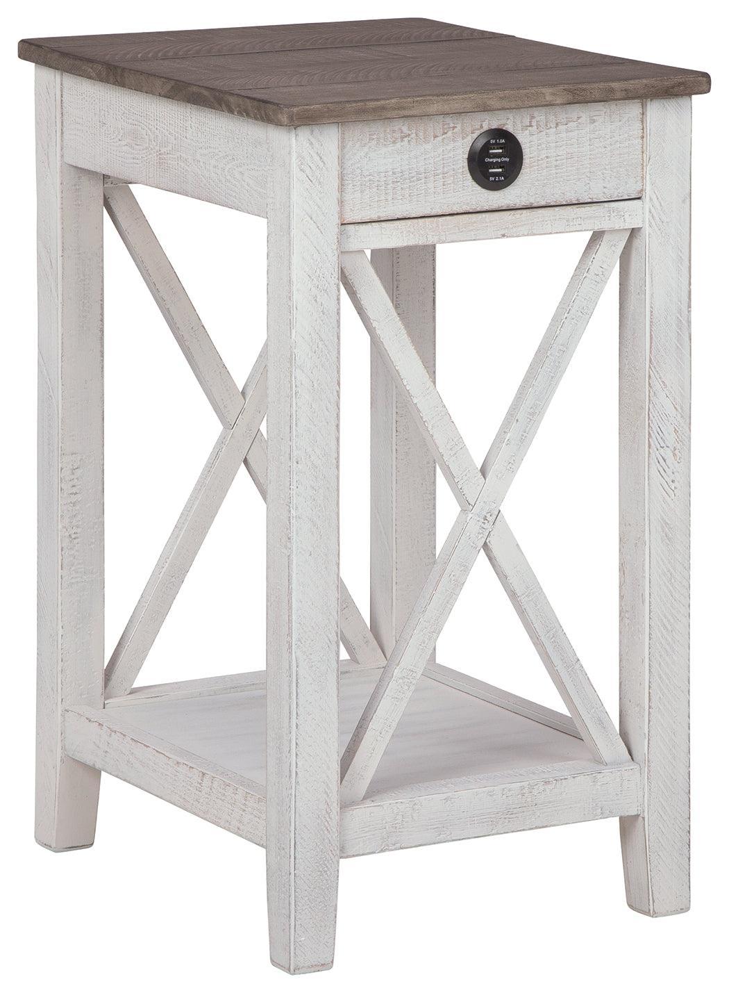 Adalane White/Gray Accent Table - Ella Furniture