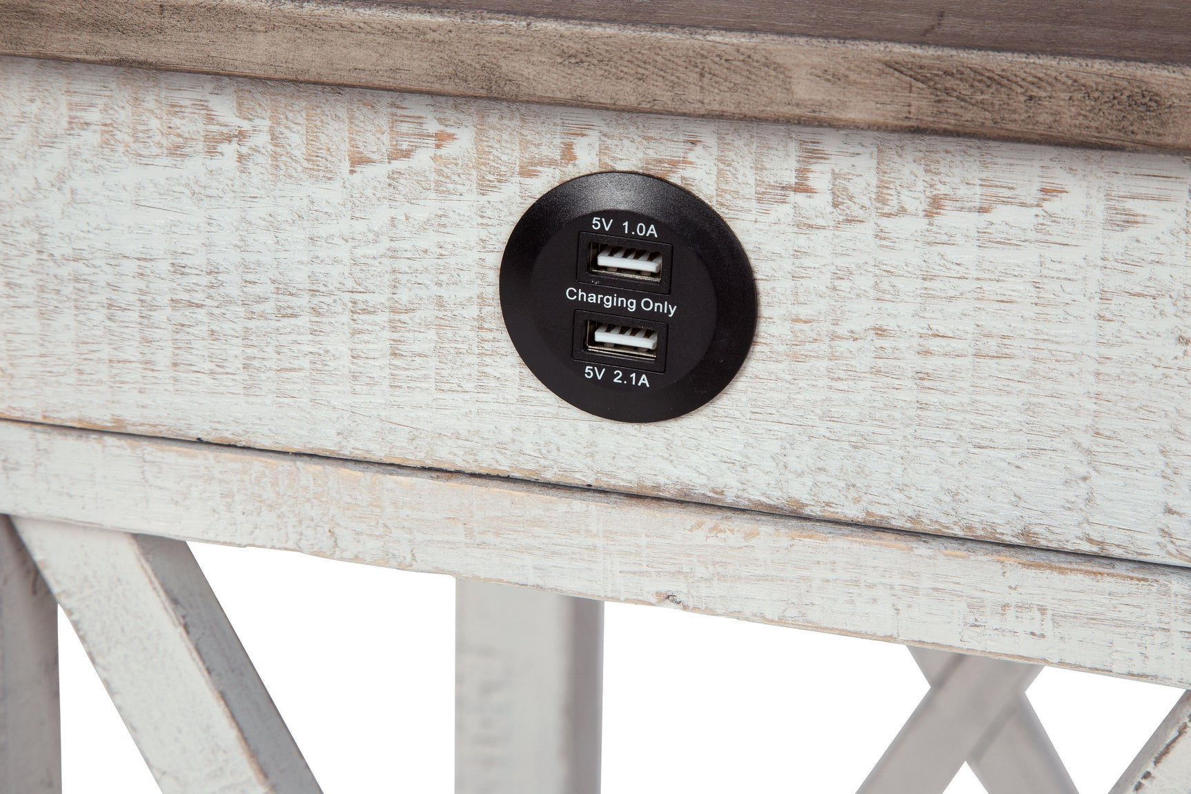 Adalane White/Gray Accent Table - Ella Furniture