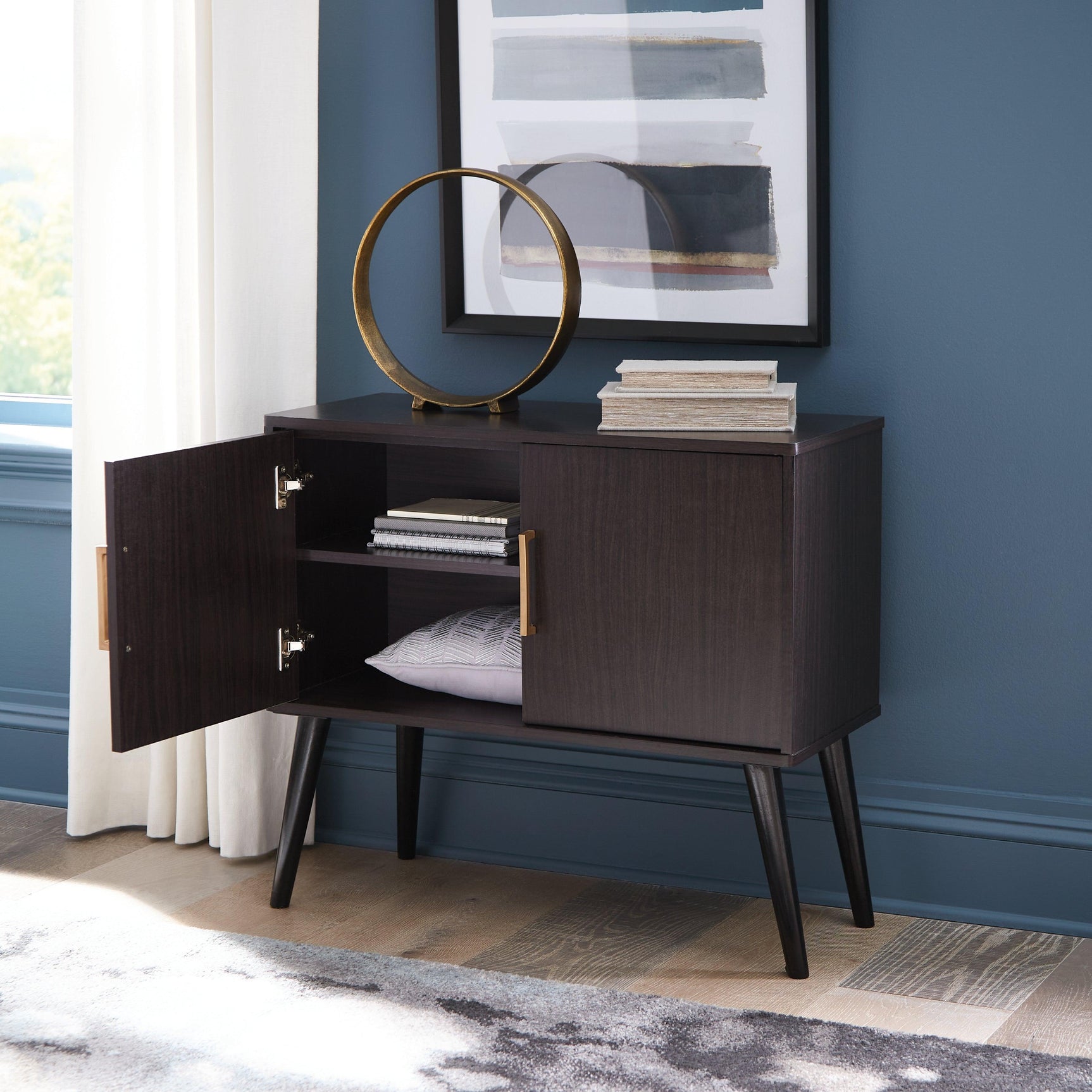 Orinfield Dark Brown Accent Cabinet - Ella Furniture