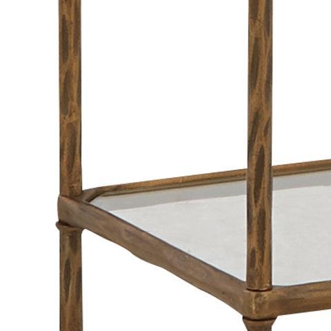 Ryandale Antique Brass Finish Bookcase - Ella Furniture