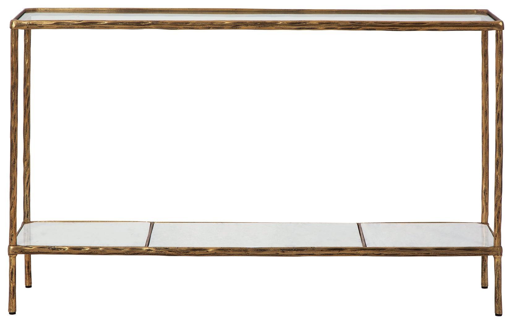 Ryandale Antique Brass Finish Console Sofa Table - Ella Furniture
