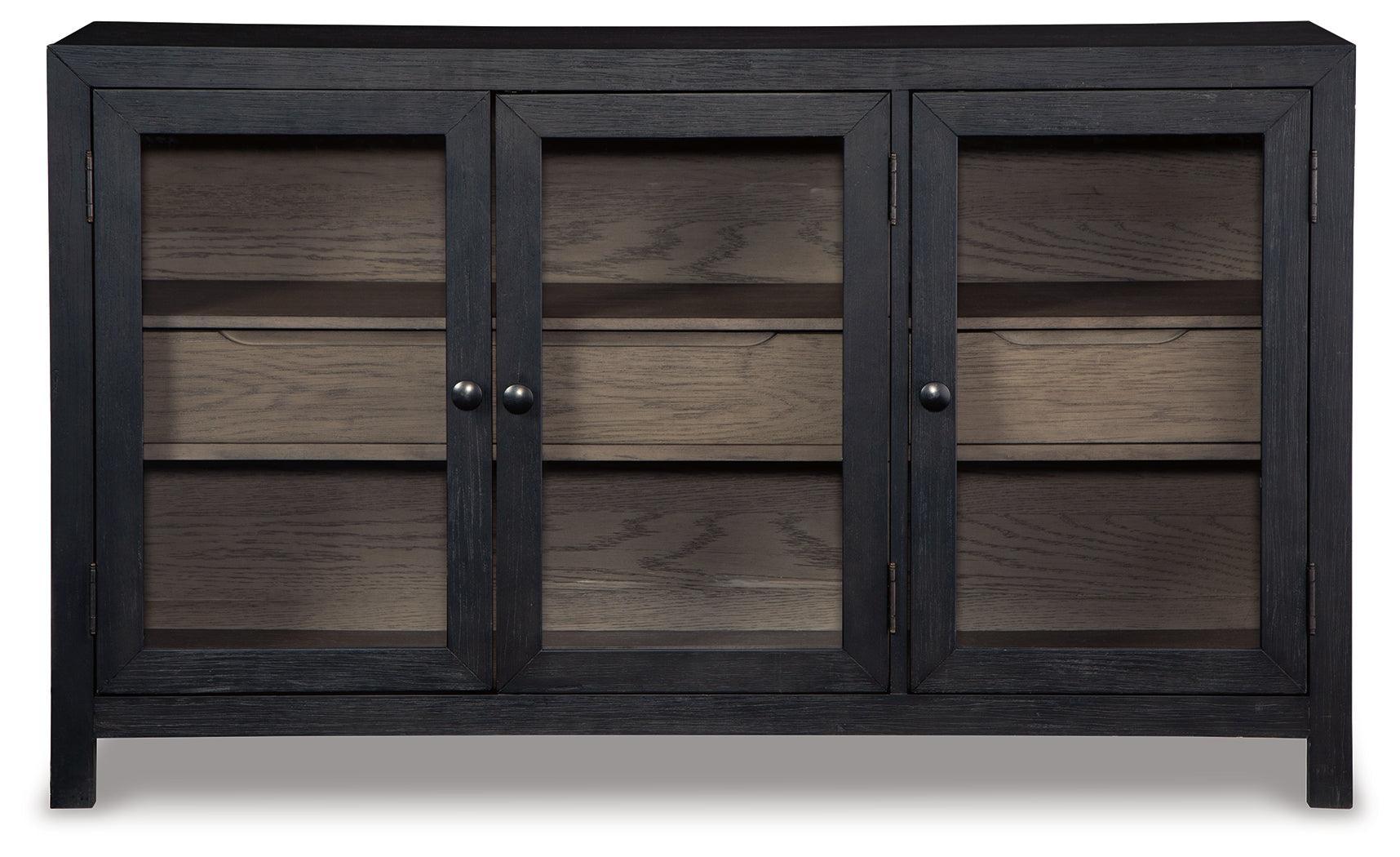 Lenston Black/gray Accent Cabinet - Ella Furniture