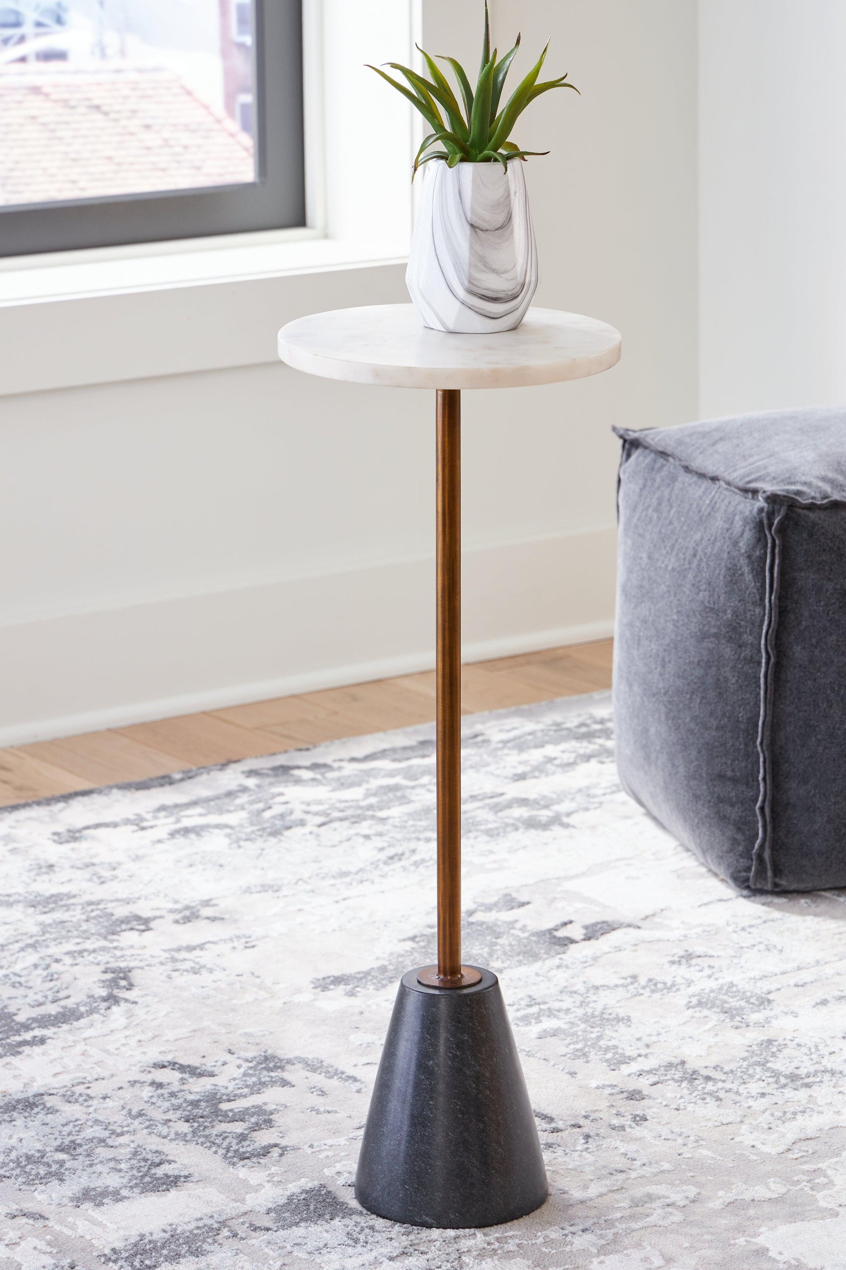 Caramont Black/White/gold Finish Accent Table A4000540 - Ella Furniture