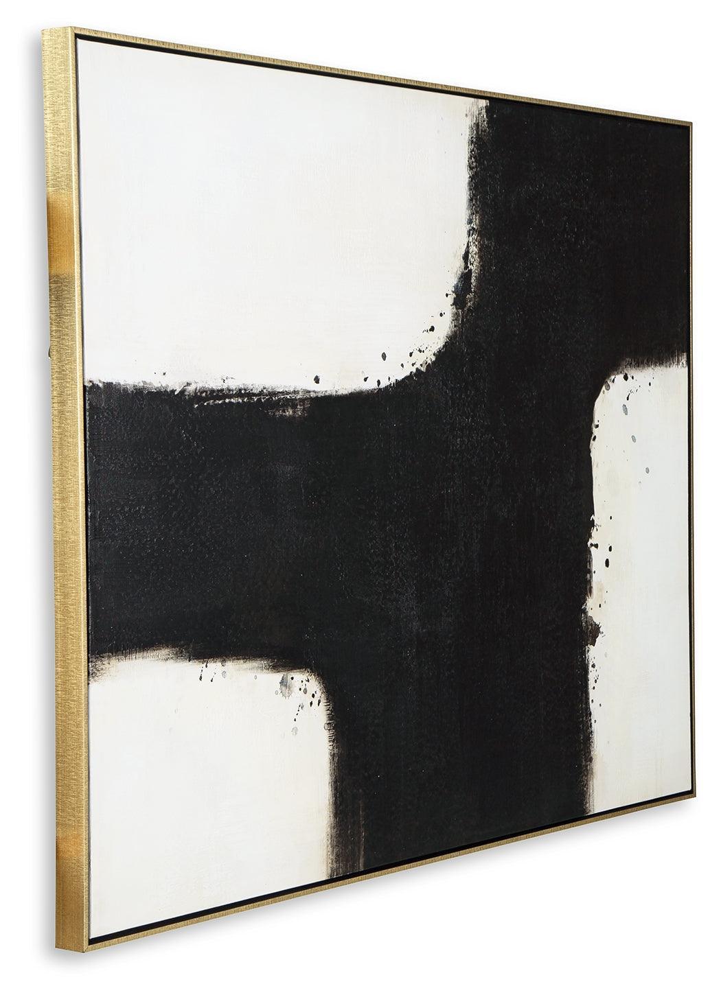 Reighlea Black/White Wall Art - Ella Furniture