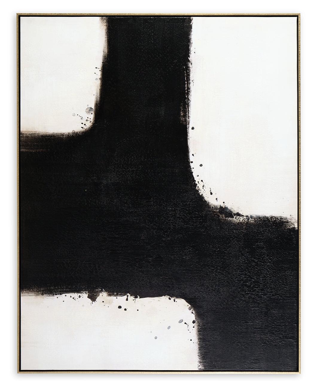 Reighlea Black/White Wall Art - Ella Furniture