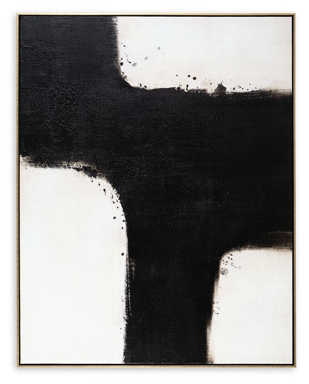 Reighlea Black/White Wall Art - Ella Furniture