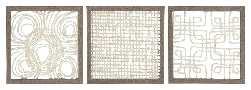 Odella wall decor set of 3 side angled view showing paper cutouts