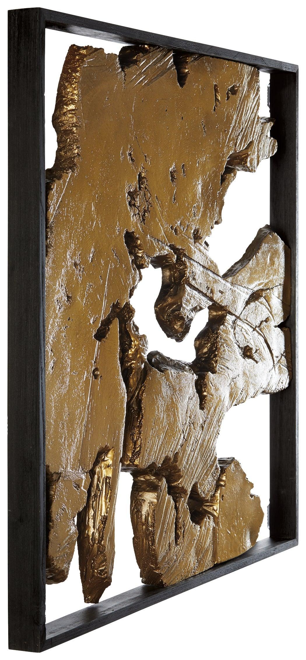 Fabiana Black/gold Finish Wall Decor - Ella Furniture