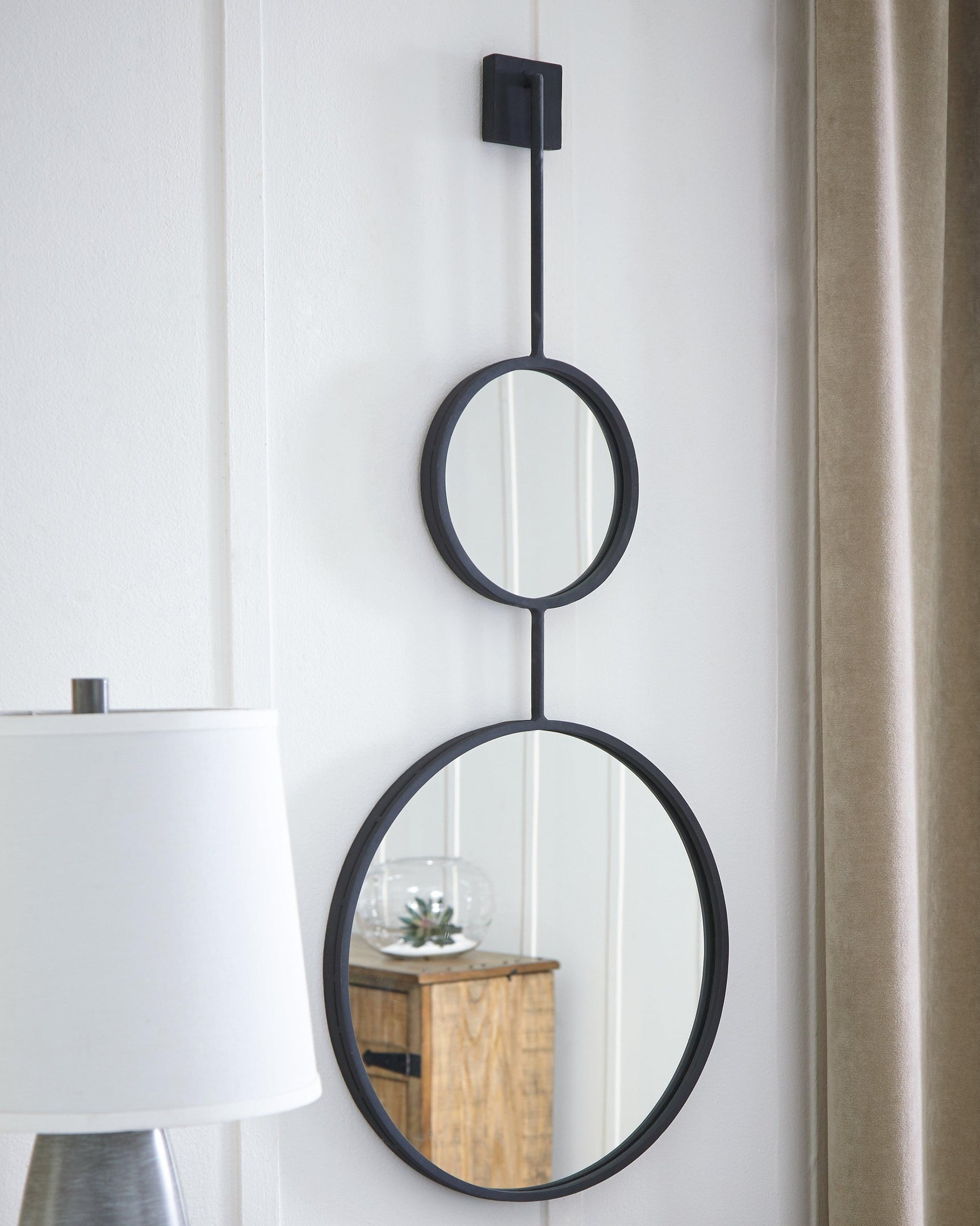 Brewer Black Accent Mirror - Ella Furniture