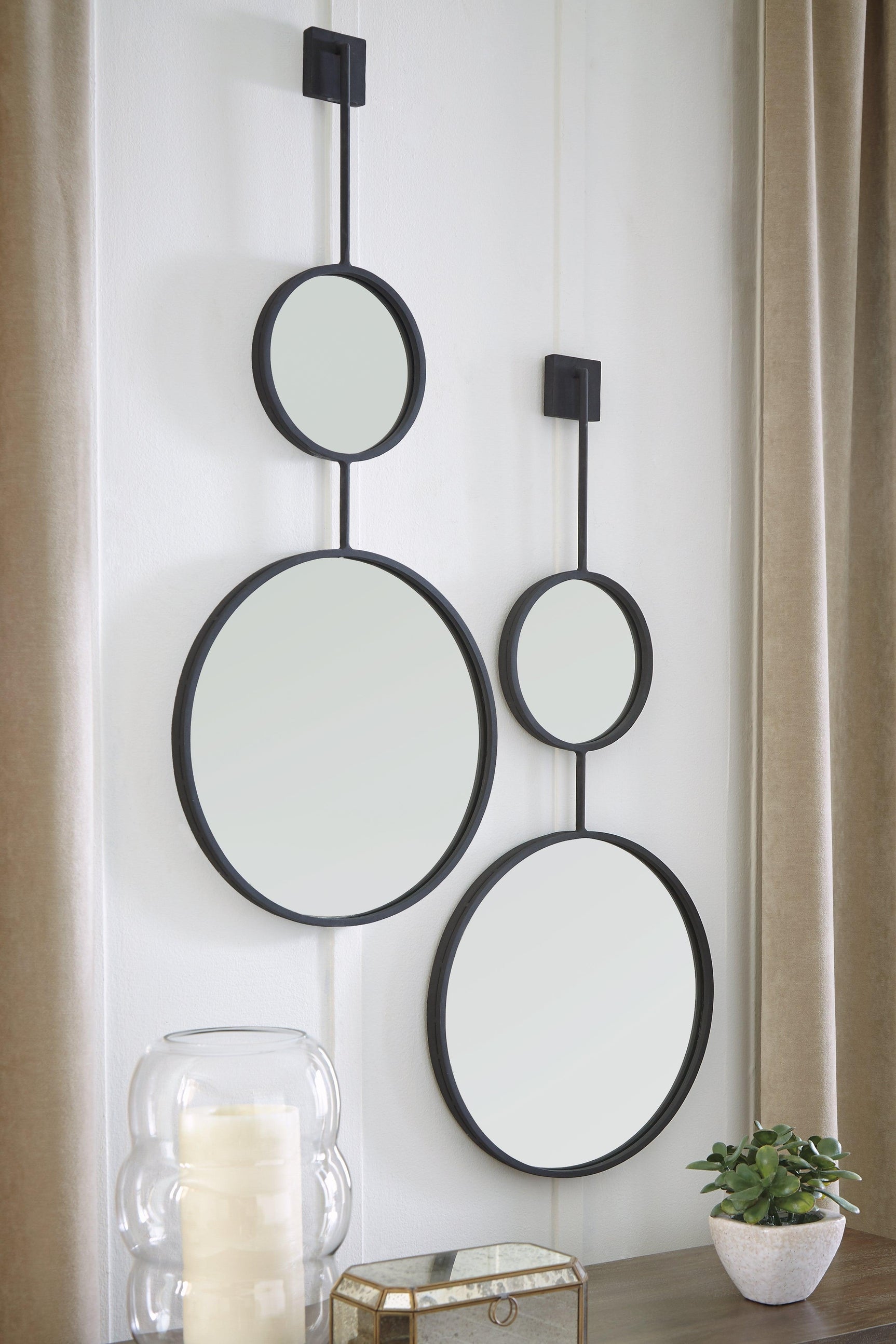 Brewer Black Accent Mirror - Ella Furniture