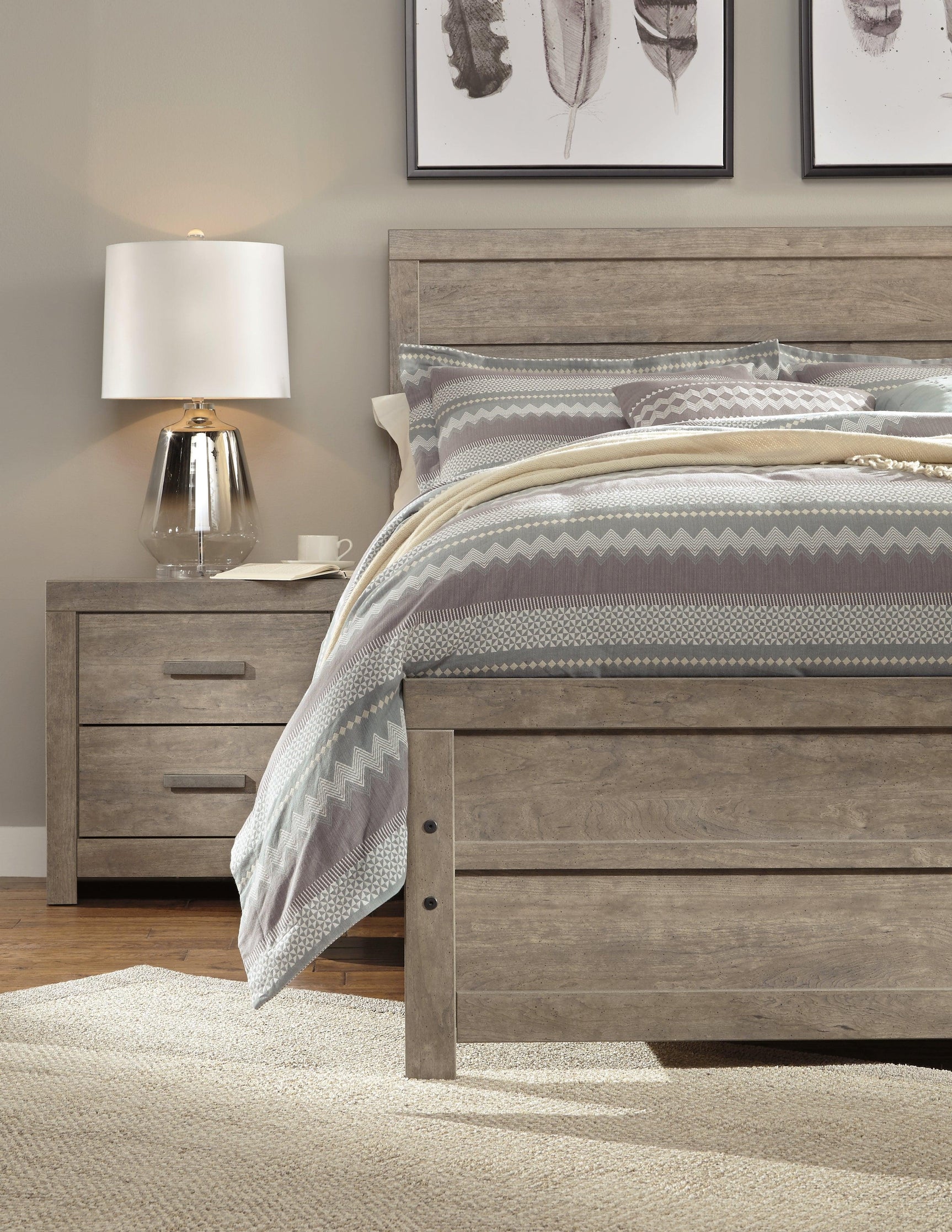 Culverbach Gray King Panel Bed - Ella Furniture