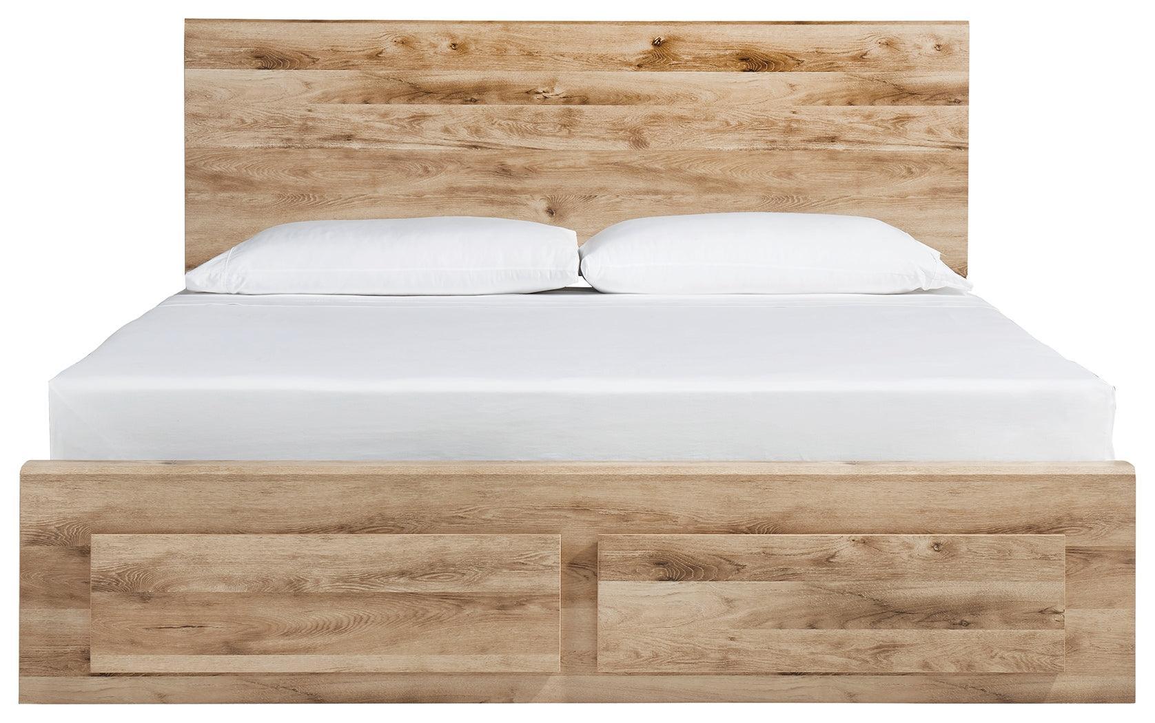 Hyanna Tan Queen Panel Storage Bed With 1 Under Bed Storage Drawer - Ella Furniture