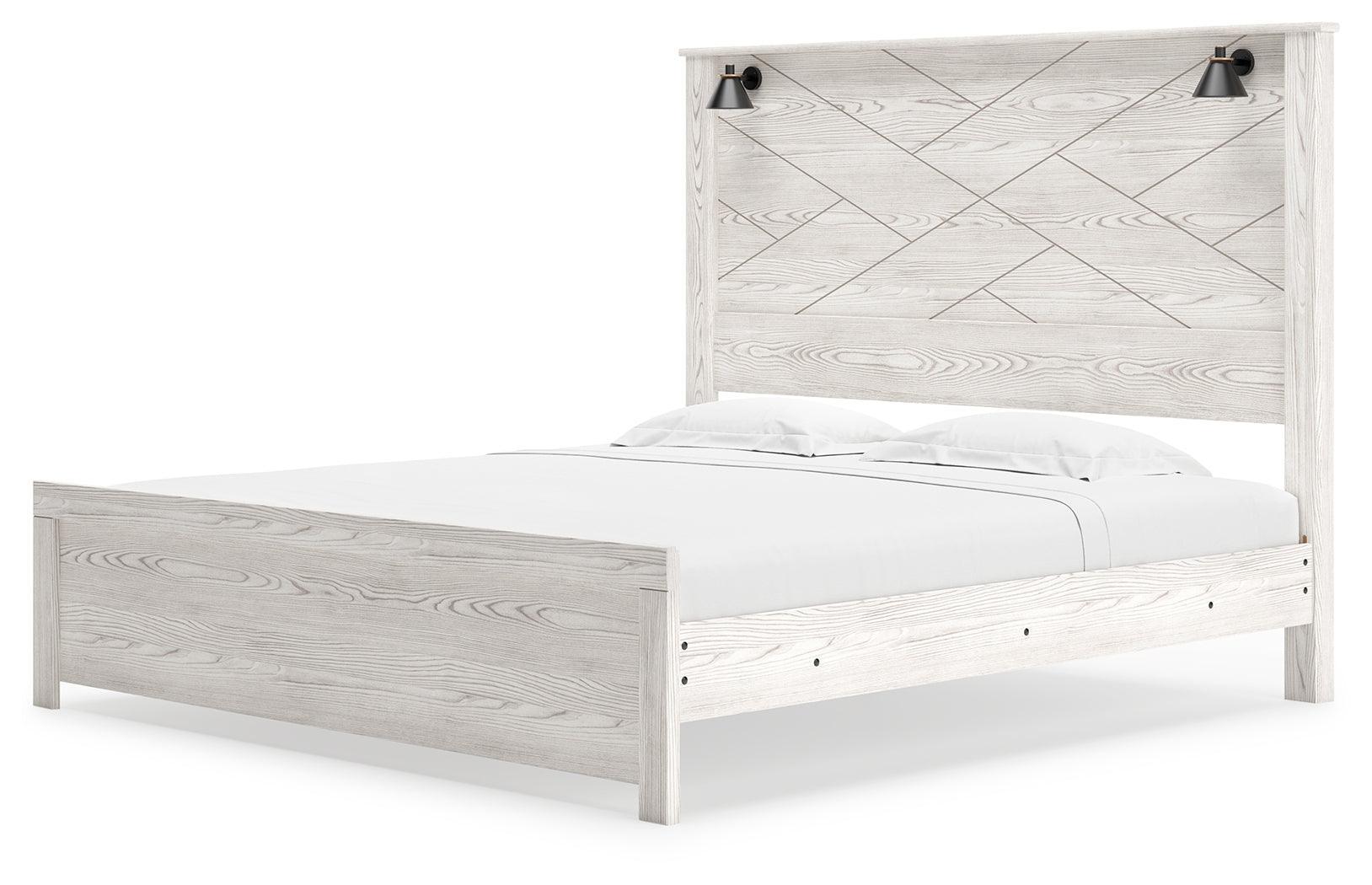 Gerridan White/Gray King Panel Bed - Ella Furniture