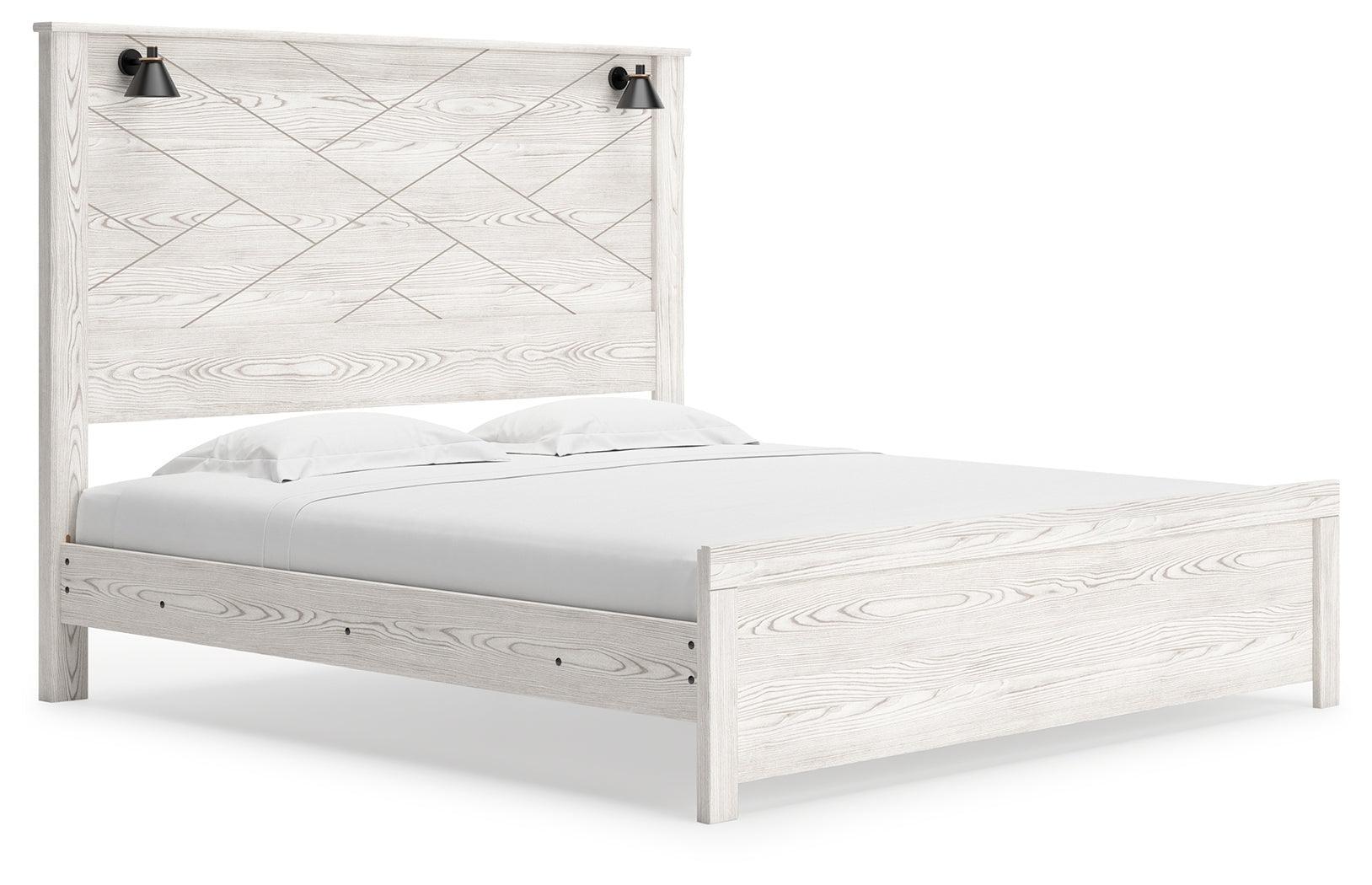 Gerridan White/Gray King Panel Bed - Ella Furniture