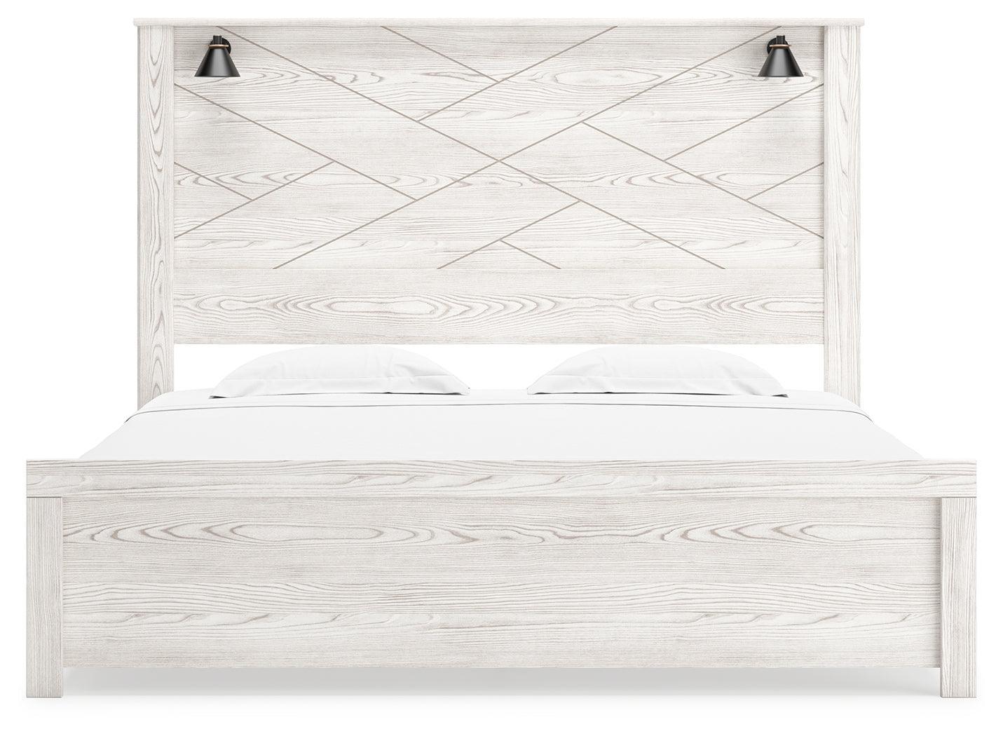 Gerridan White/Gray King Panel Bed - Ella Furniture