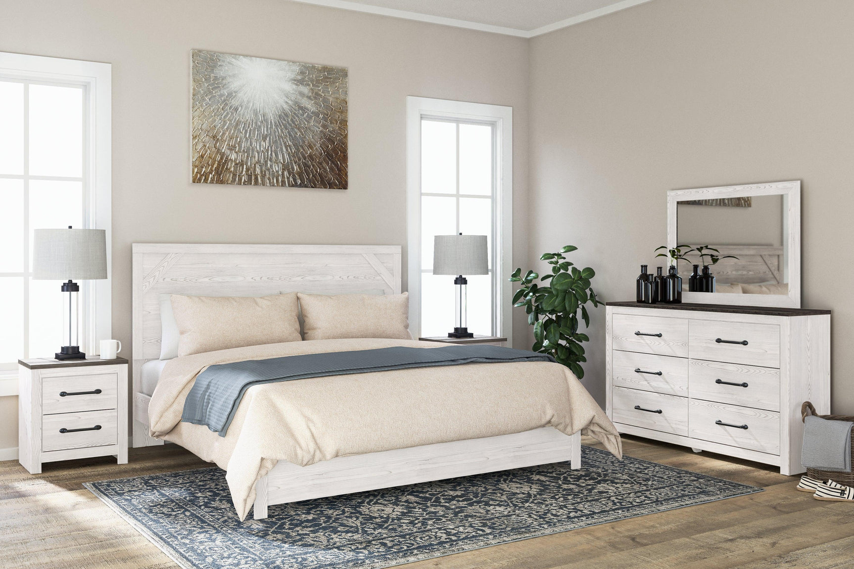 Gerridan White/Gray Dresser And Mirror - Ella Furniture