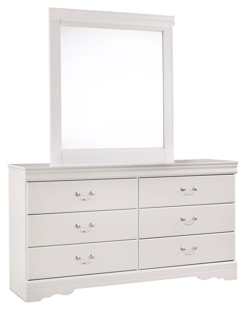 Anarasia White Dresser And Mirror - Ella Furniture