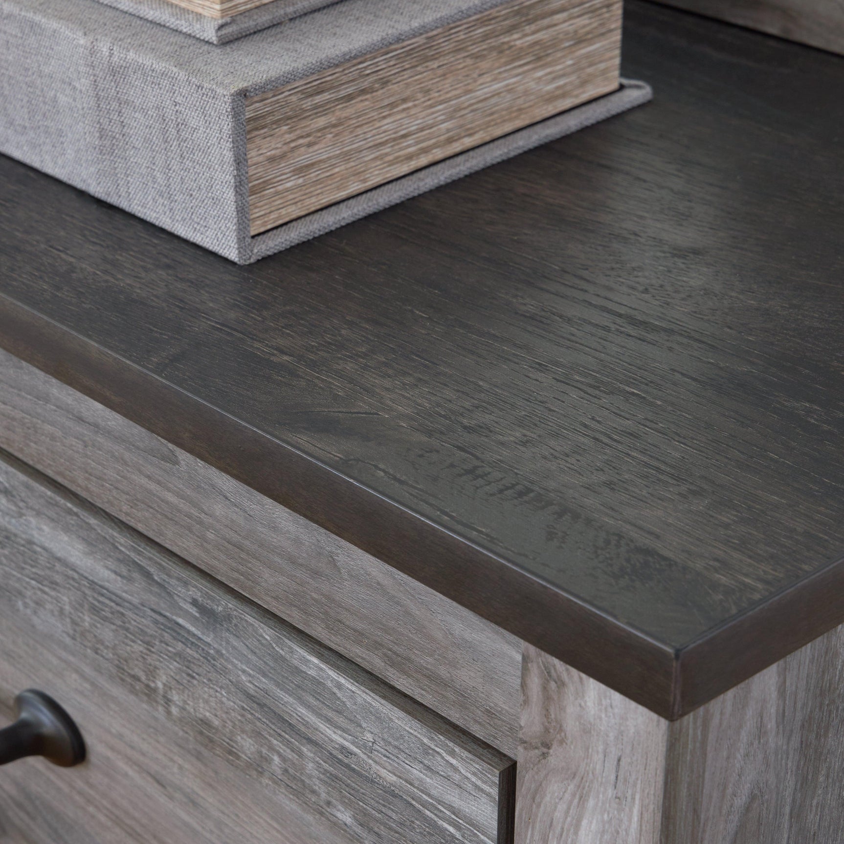 Bronyan Dark Gray Dresser And Mirror - Ella Furniture