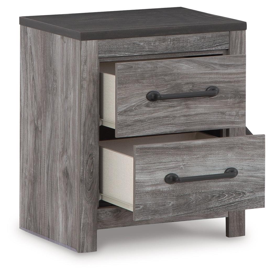 Bronyan Dark Gray Nightstand - Ella Furniture
