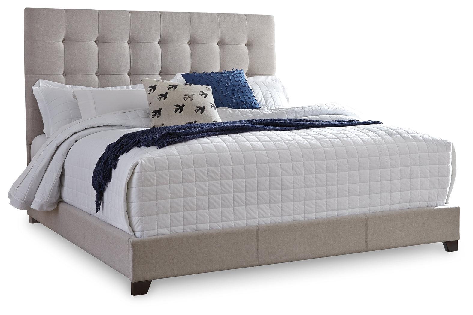 Dolante Beige King Upholstered Bed - Ella Furniture