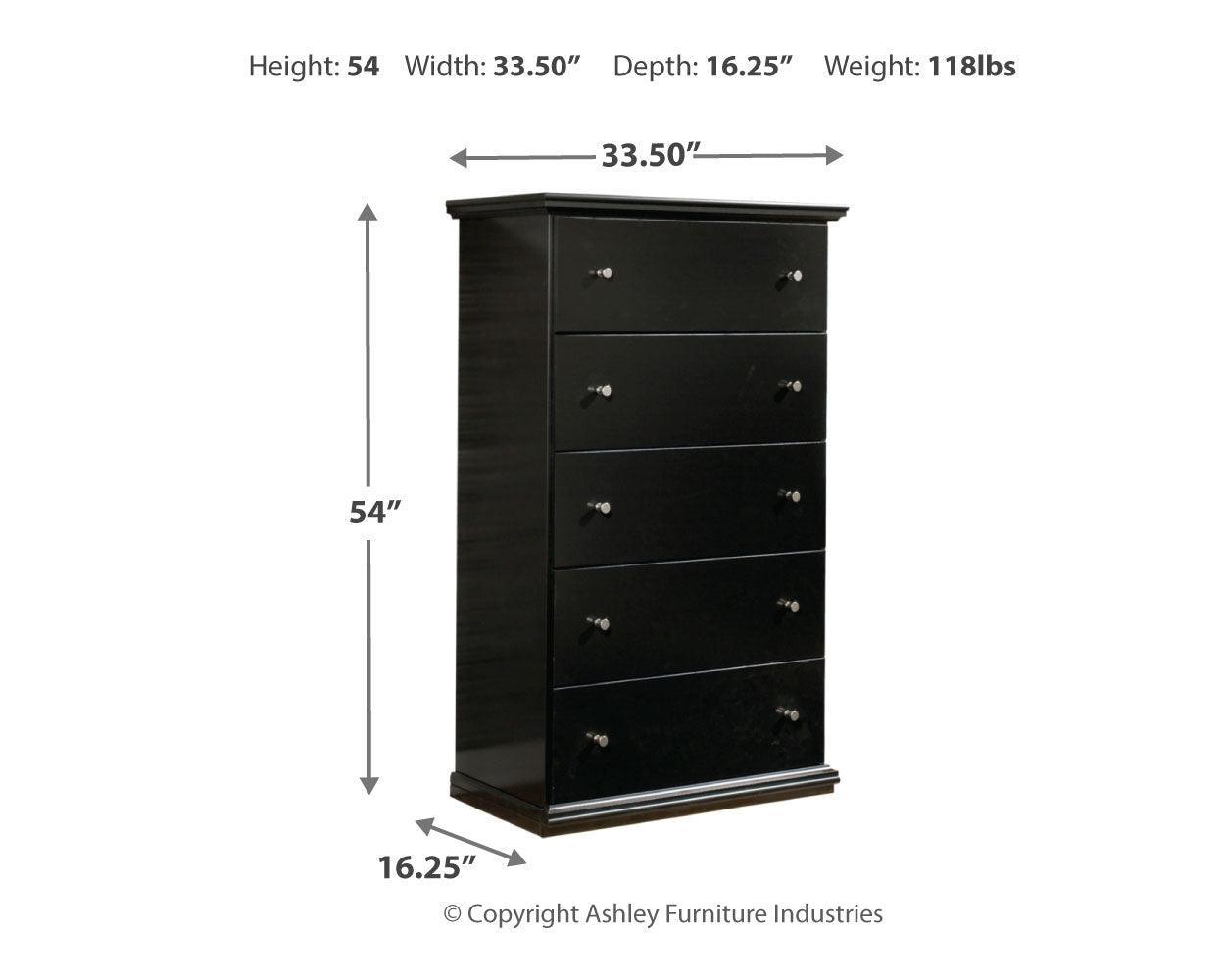 Maribel Black Chest Of Drawers - Ella Furniture