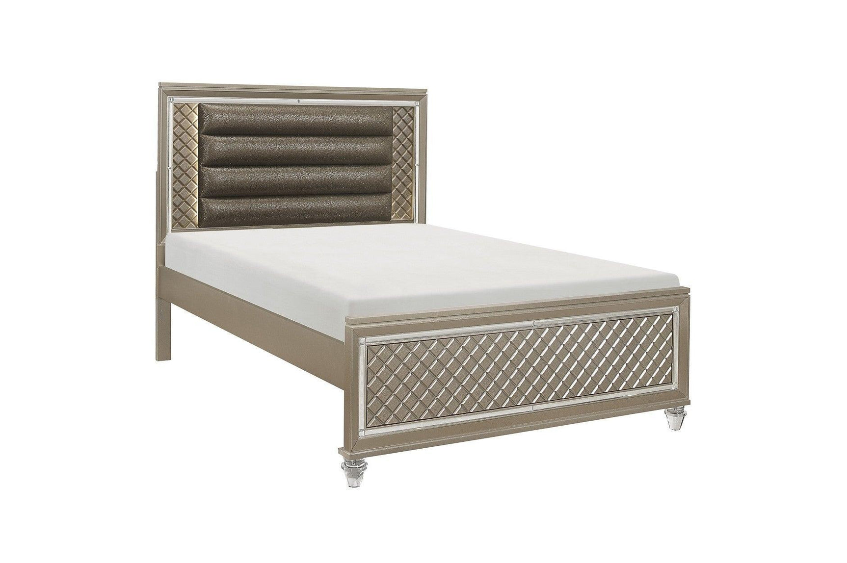Loudon Champagne Finish Modern Classic Sturdy Pine Wood Youth Louden Platform Bedroom Set - Ella Furniture