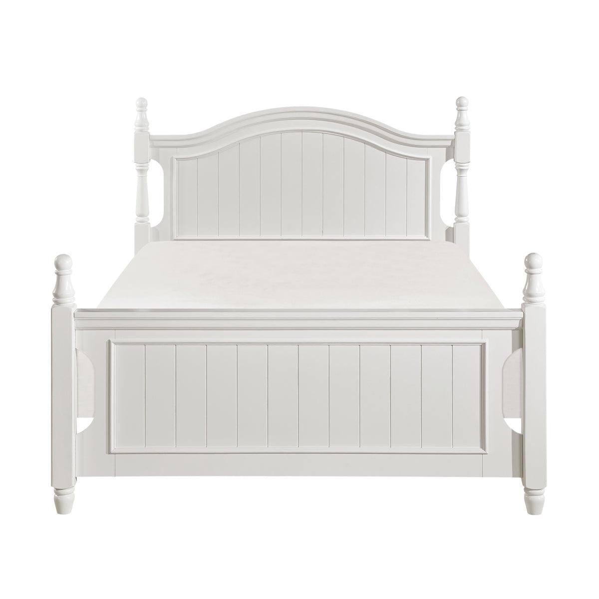 Clementine White Classic Wood And Engineered Wood Youth Full Poster Bed - Ella Furniture