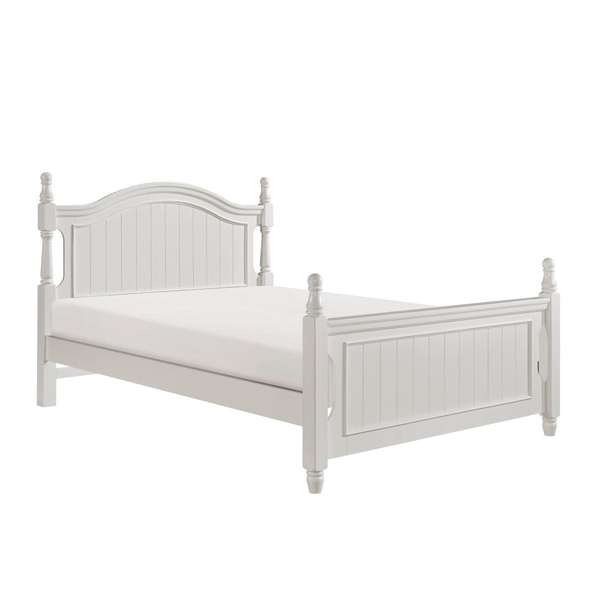 Clementine White Classic Wood And Engineered Wood Youth Full Poster Bed - Ella Furniture