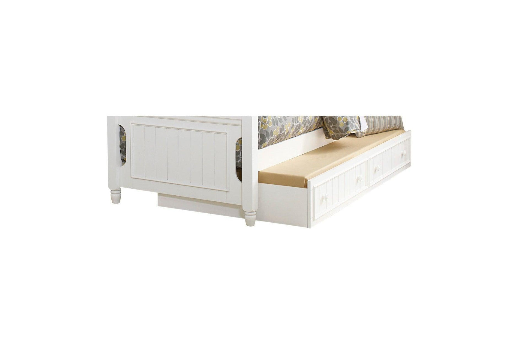 Clementine White Contemporary Traditional Solid Wood Trundle Storage Youth Platform Bedroom Set - Ella Furniture