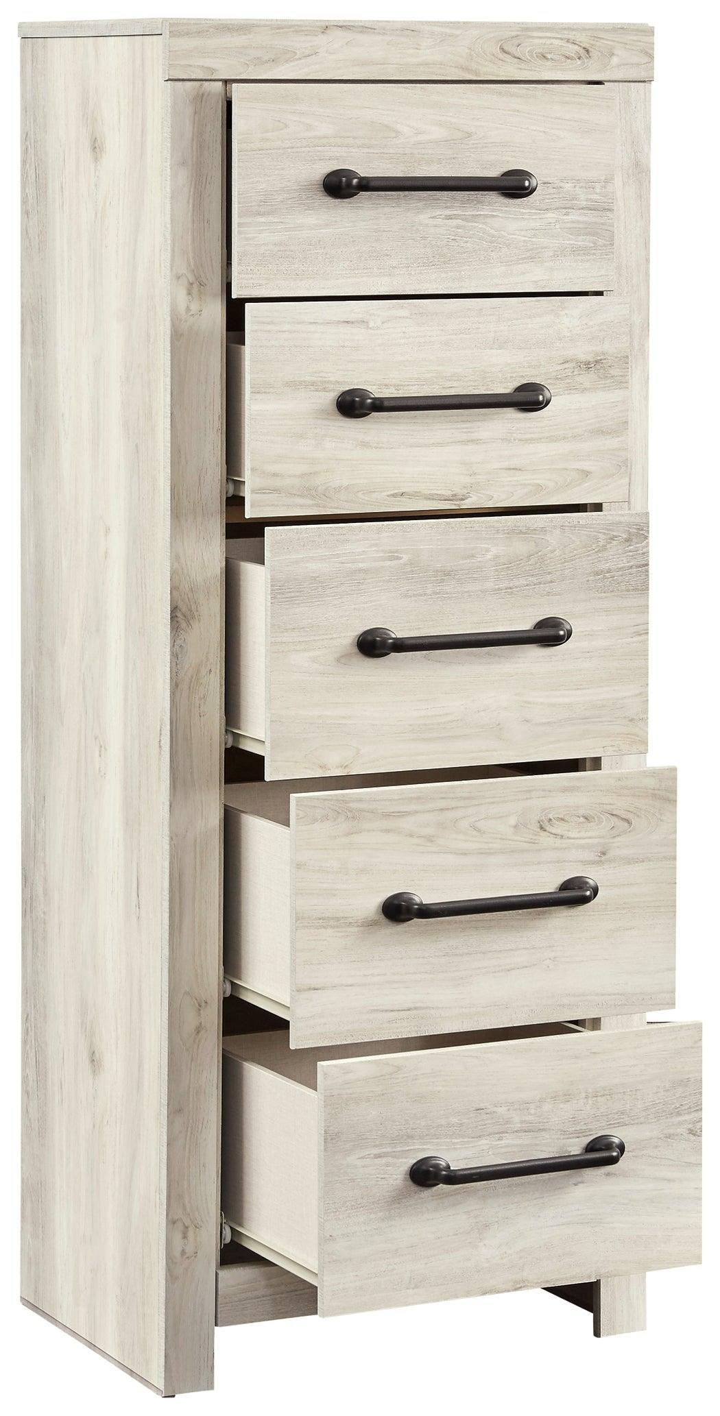 Cambeck Whitewash Narrow Chest Of Drawers - Ella Furniture