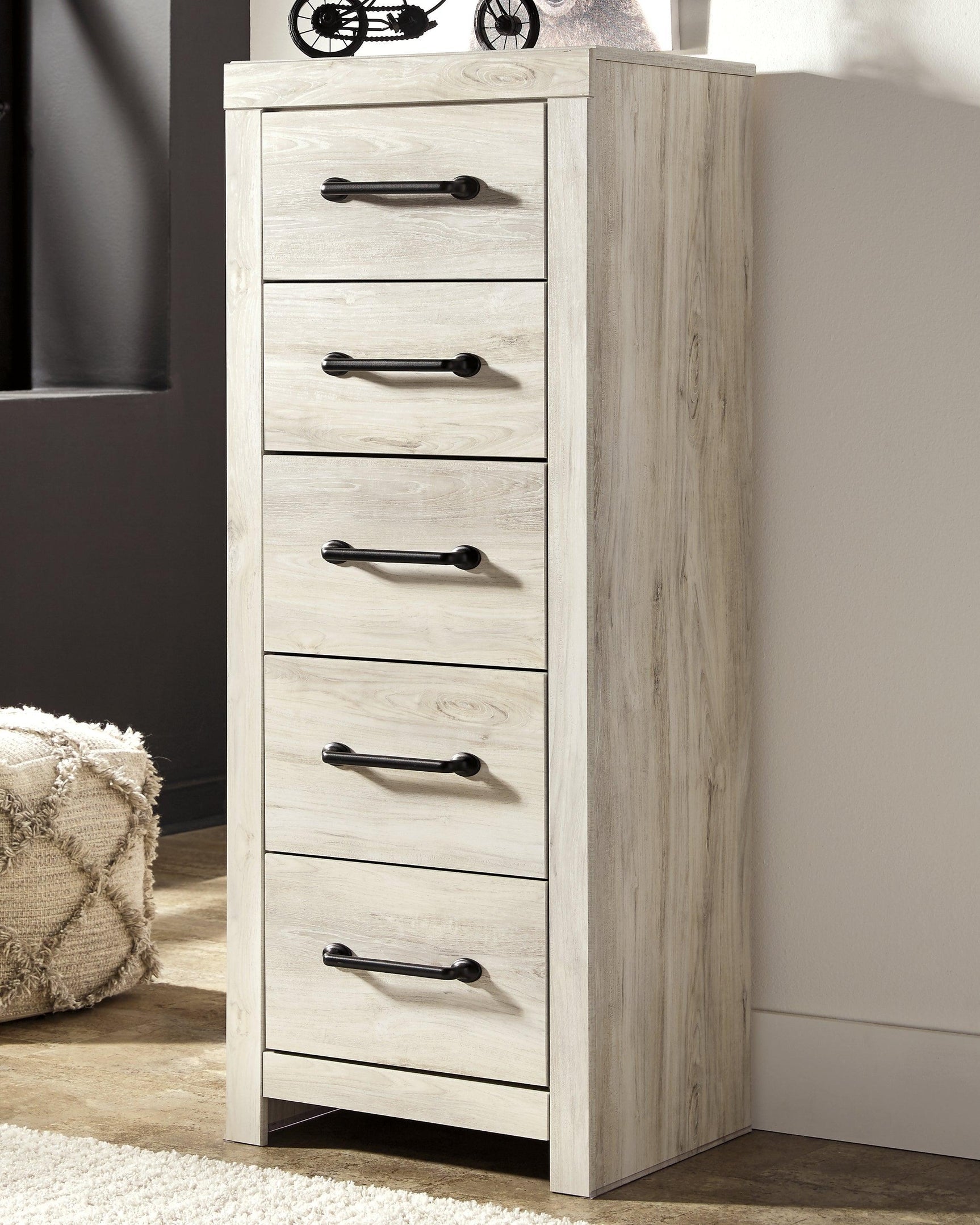 Cambeck Whitewash Narrow Chest Of Drawers - Ella Furniture