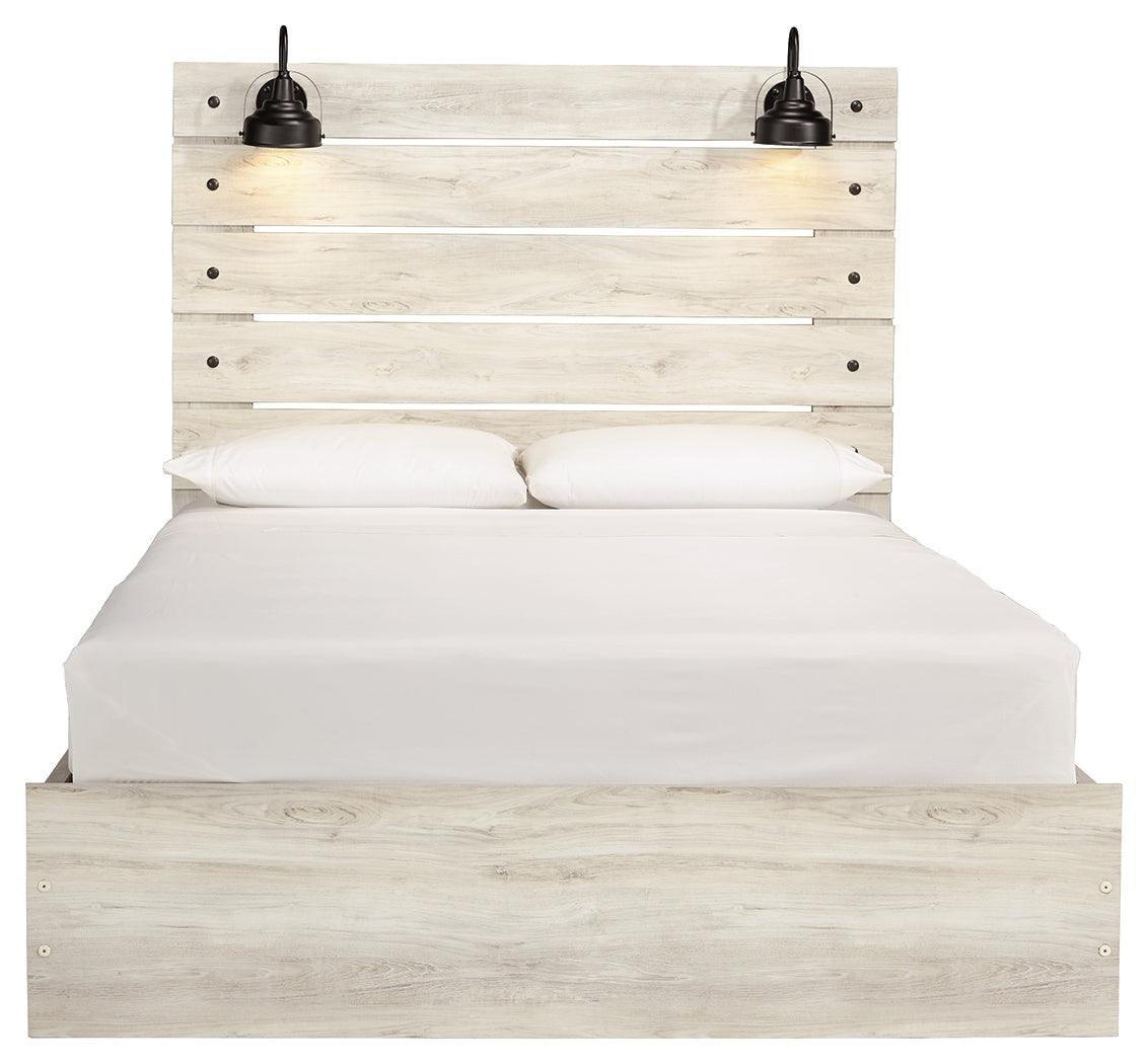 Cambeck Whitewash Queen Panel Bed With 4 Storage Drawers - Ella Furniture