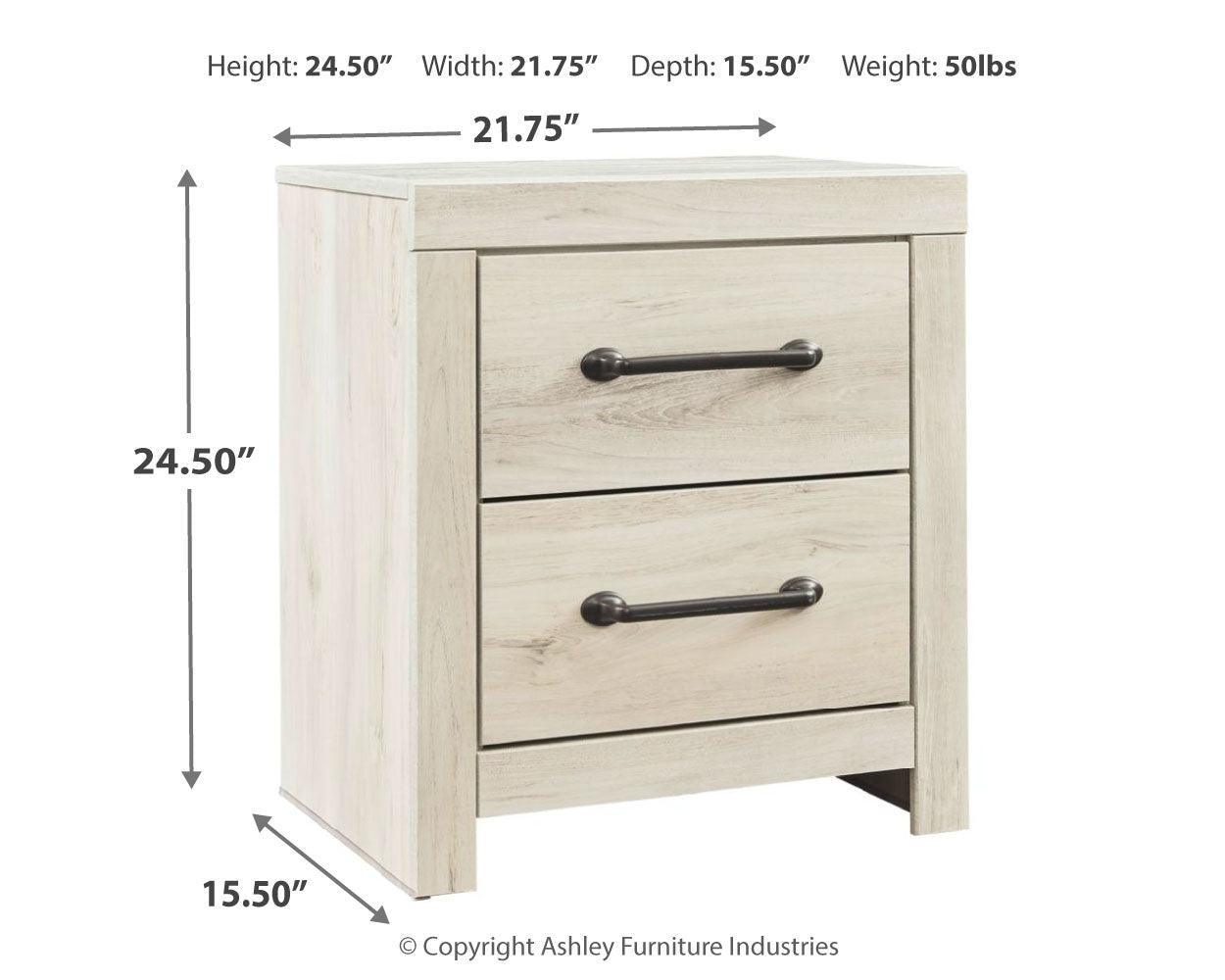 Cambeck Whitewash Nightstand - Ella Furniture