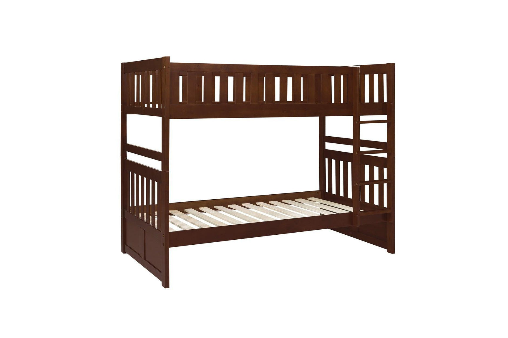 Rowe Dark Cherry Transitional Youth Twin Bookcase Platform Corner Bedroom Set With Youth Trundle - Ella Furniture