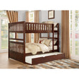 Rowe Dark Cherry Pine Veneer, Wood And Engineered Wood Full/full Bunk Bed With Twin Trundle - Ella Furniture