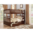 Rowe Dark Cherry Pine Veneer, Wood And Engineered Wood Full/full Bunk Bed With Storage Boxes - Ella Furniture