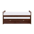 Rowe Dark Cherry Pine Veneer, Wood And Engineered Wood Youth Twin Daybed With Twin Trundle - Ella Furniture