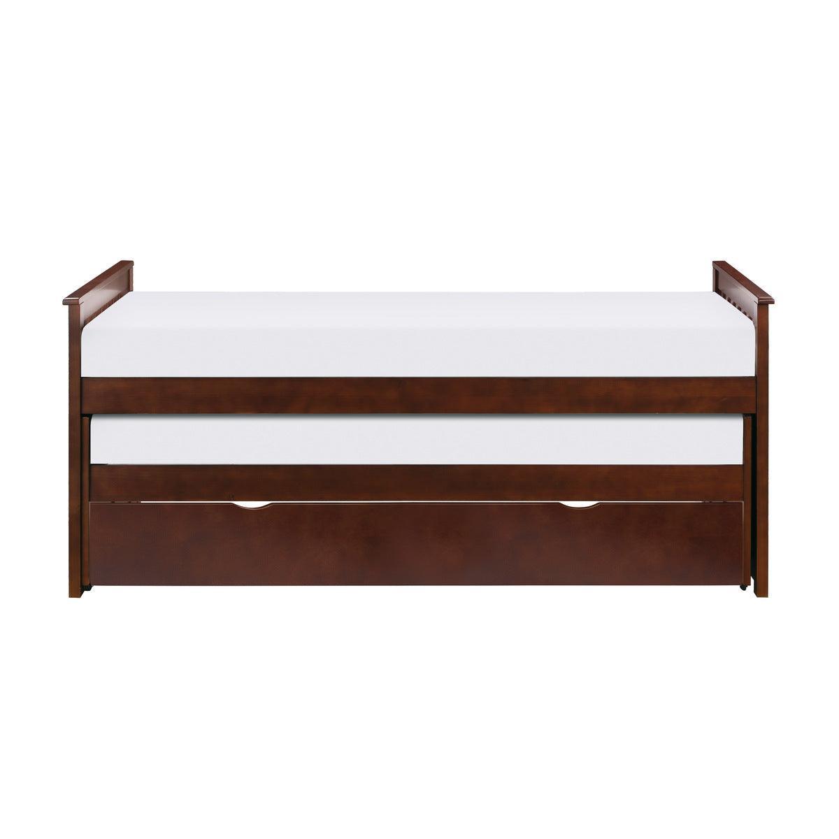 Rowe Dark Cherry Pine Veneer, Wood And Engineered Wood Youth Twin Daybed With Twin Trundle - Ella Furniture