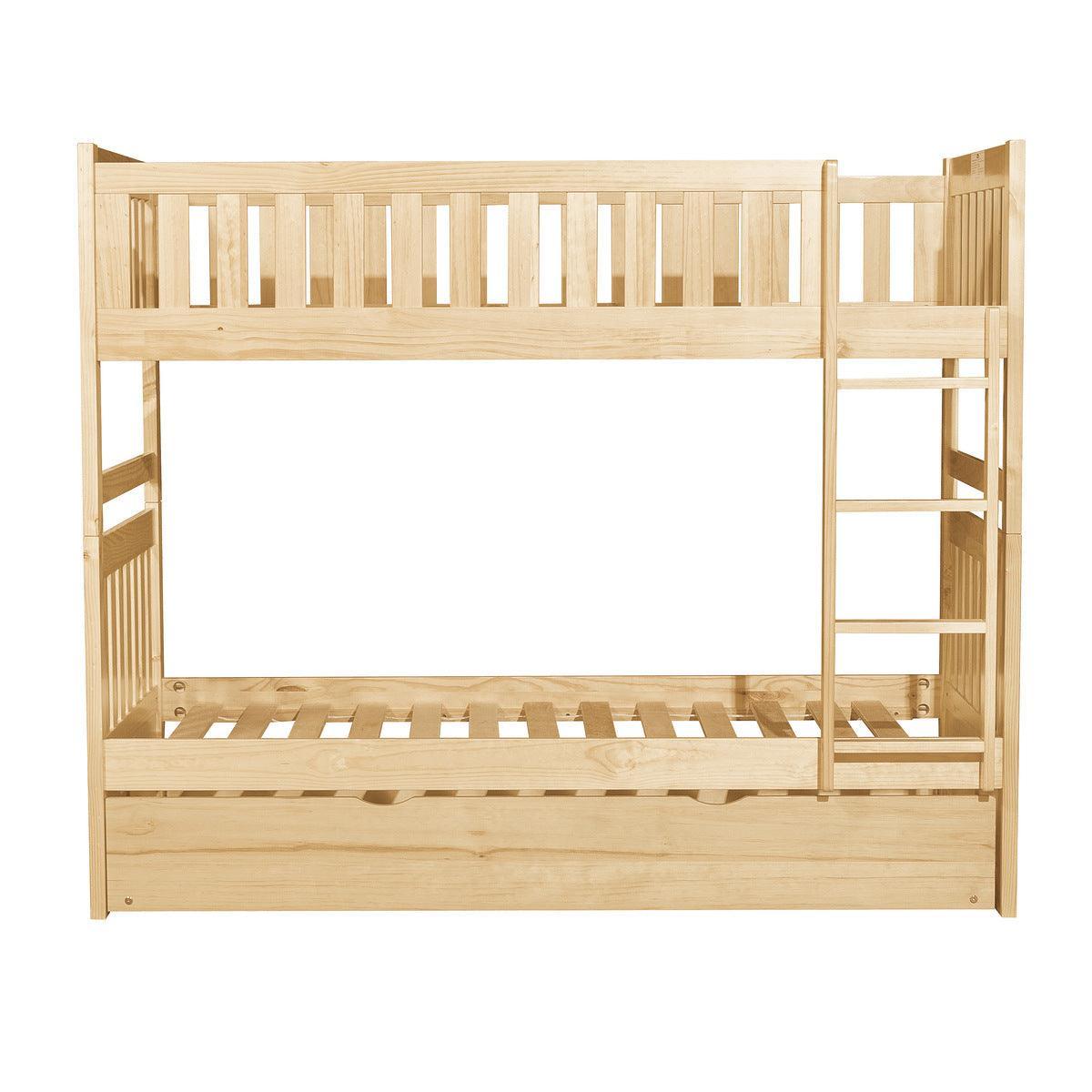 Bartly Natural Pine Pine Veneer, Wood And Engineered Wood Twin/twin Bunk Bed With Twin Trundle - Ella Furniture