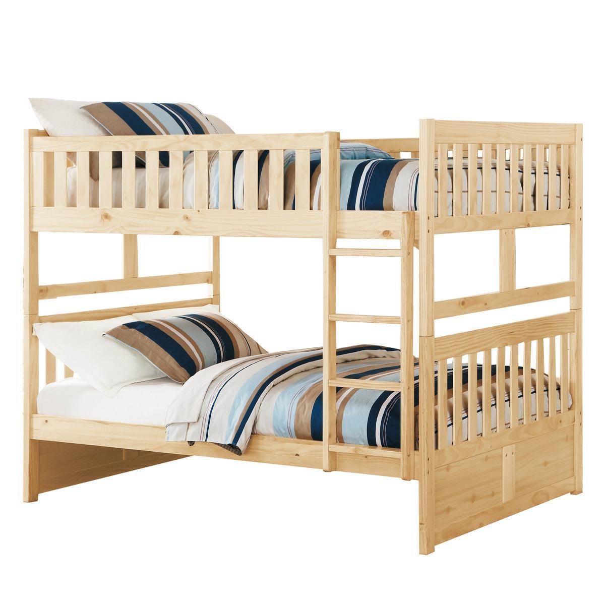 Bartly Natural Pine Transitional Pine Veneer, Wood And Engineered Wood Twin/twin Bunk Bed - Ella Furniture