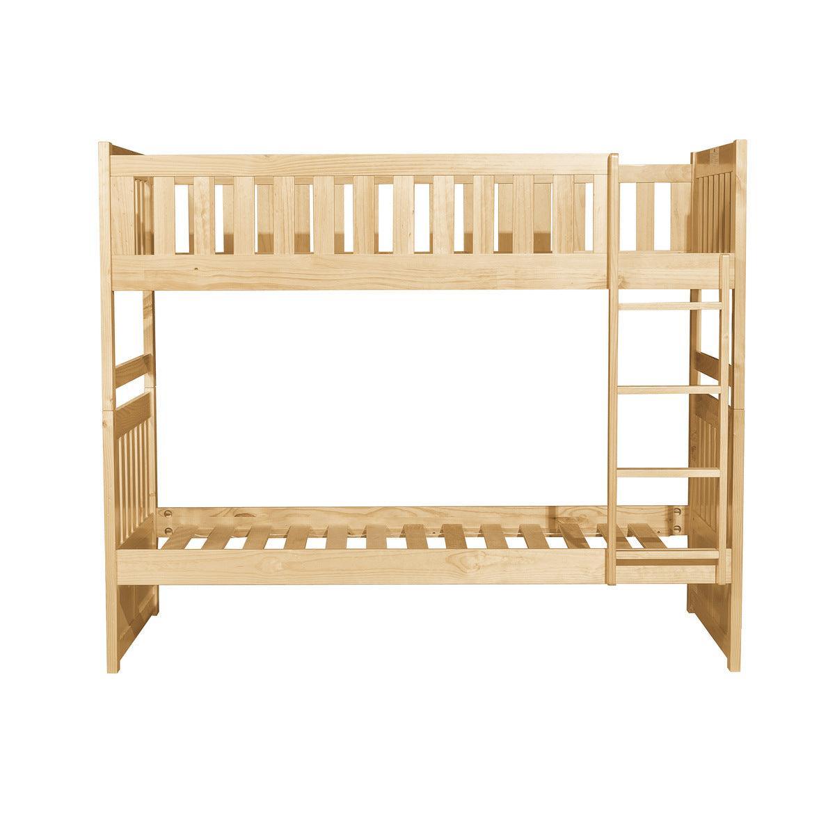 Bartly Natural Pine Transitional Pine Veneer, Wood And Engineered Wood Twin/twin Bunk Bed - Ella Furniture