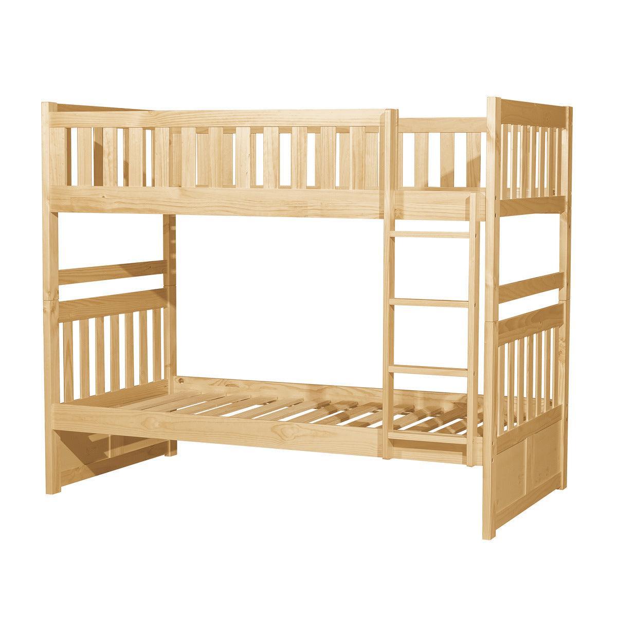 Bartly Natural Pine Transitional Pine Veneer, Wood And Engineered Wood Twin/twin Bunk Bed - Ella Furniture