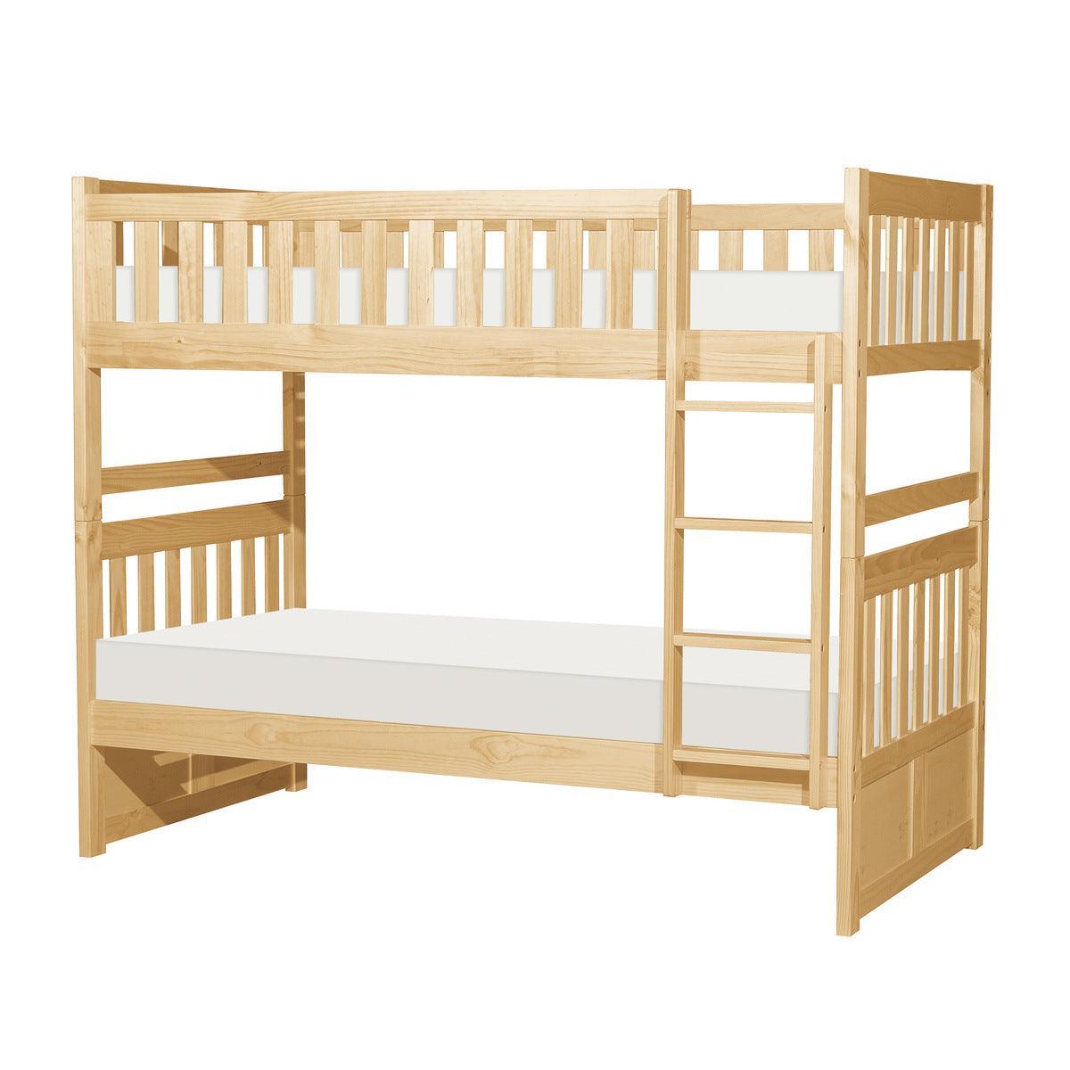 Bartly Natural Pine Transitional Pine Veneer, Wood And Engineered Wood Twin/twin Bunk Bed - Ella Furniture