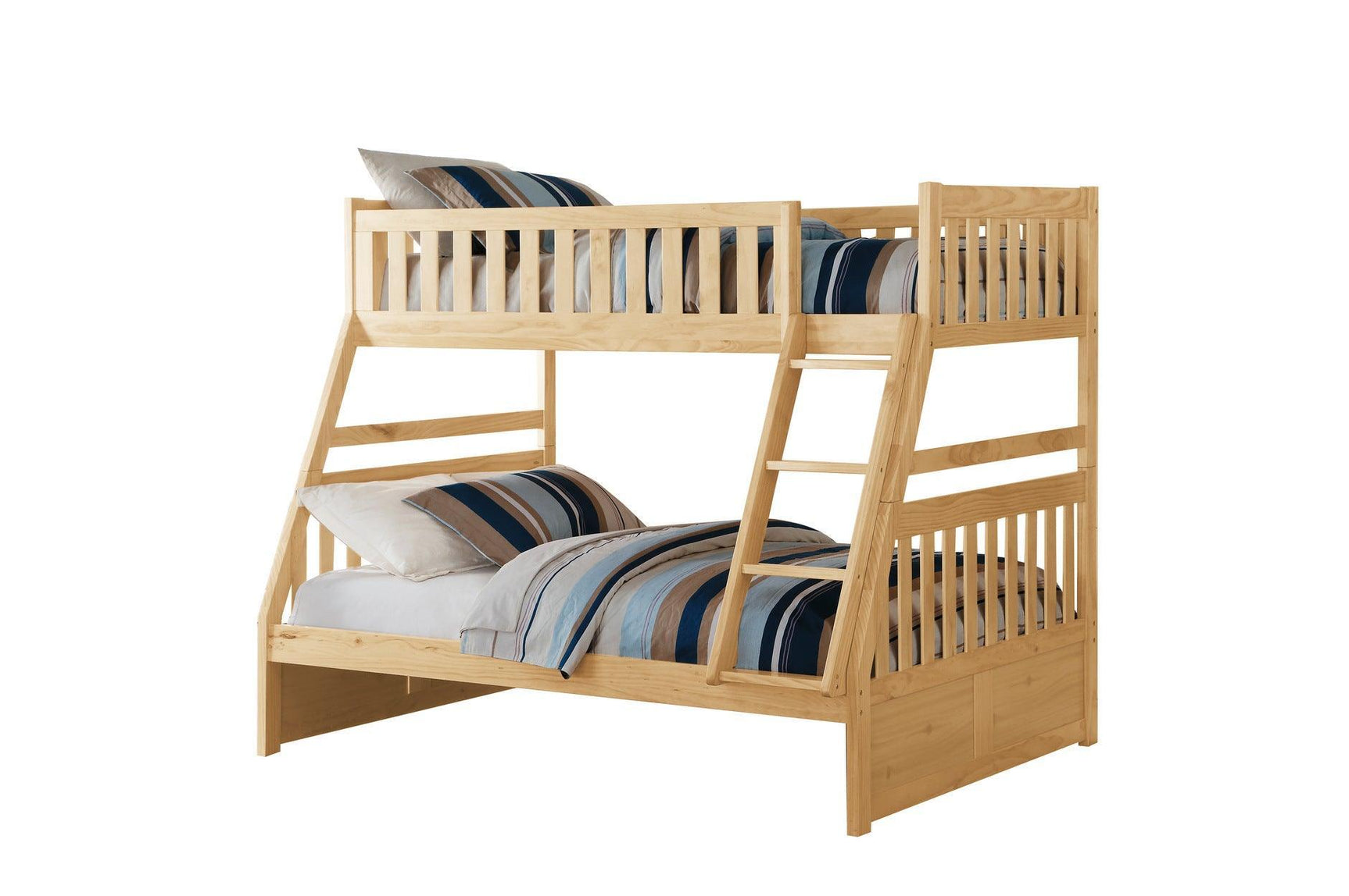 Bartly Natural Pine Modern Transitional Solid Wood Youth Twin/full Bunk Bedroom Set - Ella Furniture