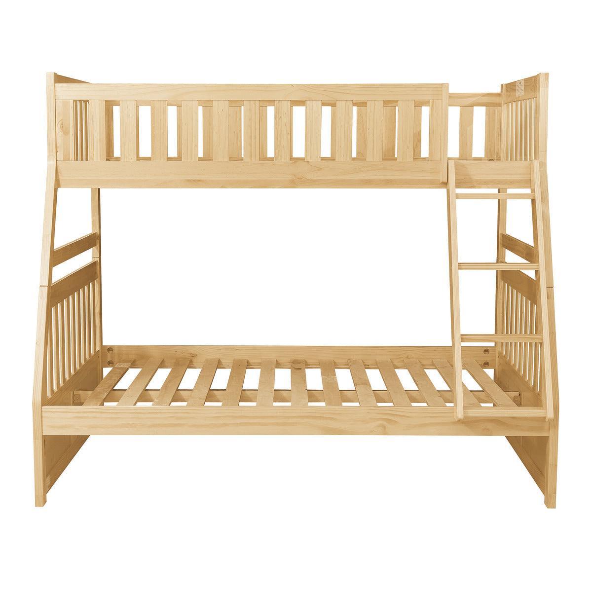 Bartly Natural Pine Transitional Pine Veneer, Wood And Engineered Wood Twin Over Full Bunk Bed - Ella Furniture